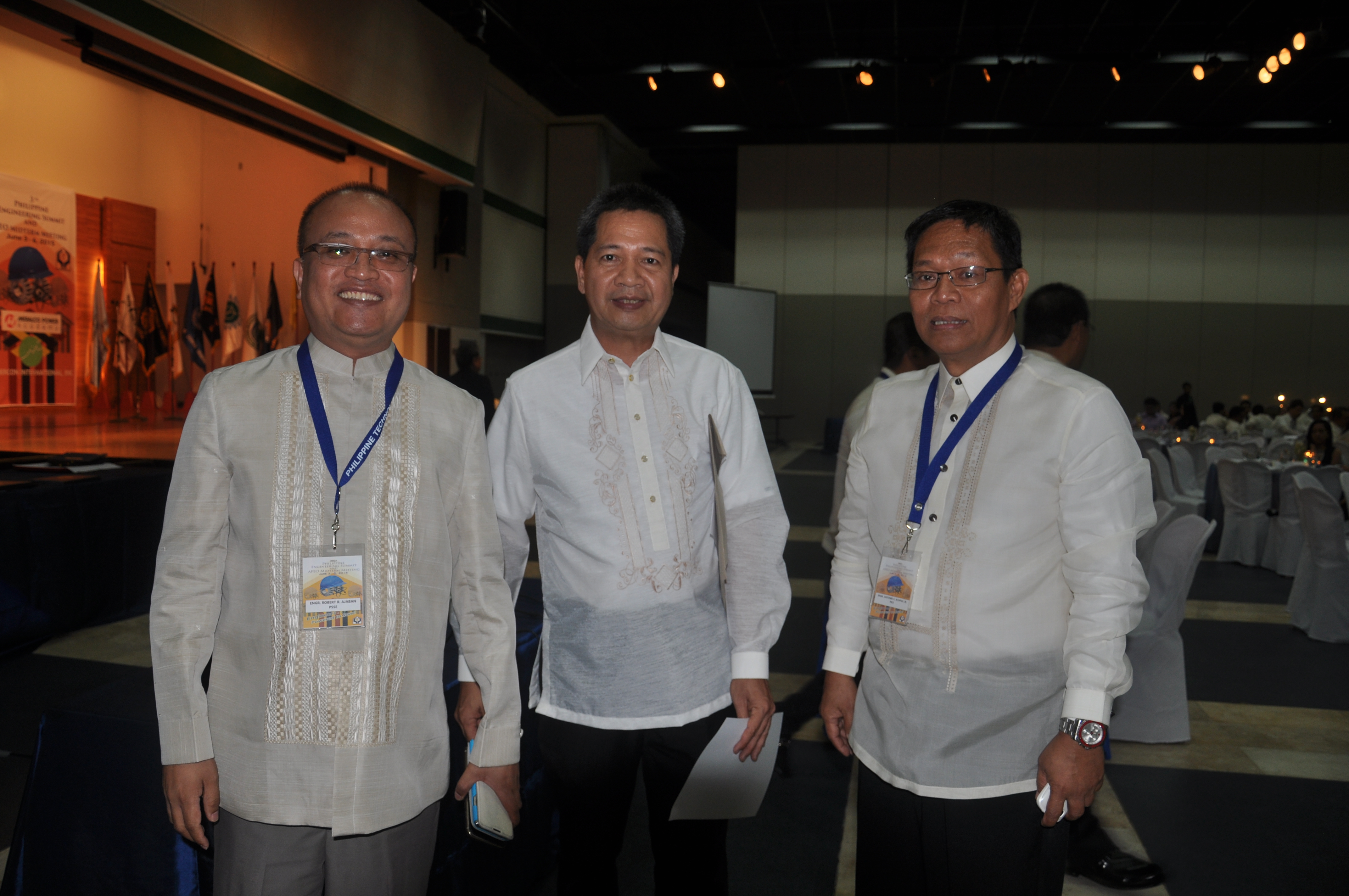 PTC Deputy Exec. Direc. with the newly conferred APEC Engineers Engr. Antonio Acupan (PICE) and Robert Ajaban (PSSE)