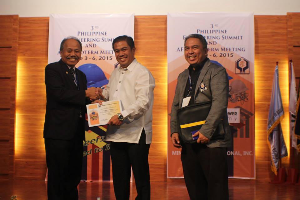 PTC President Engr. Monsada , PTC VP for Ext. affairs Engr. Dela Cruz with Batangas State University President Dr. Tirso Ronquillo