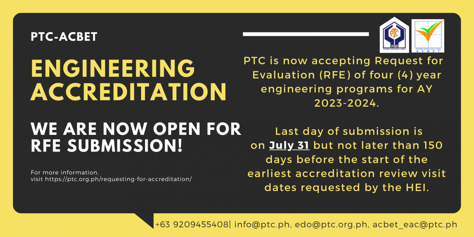 PTCACBET is now accepting RFEs or Requests for Evaluation of 4year